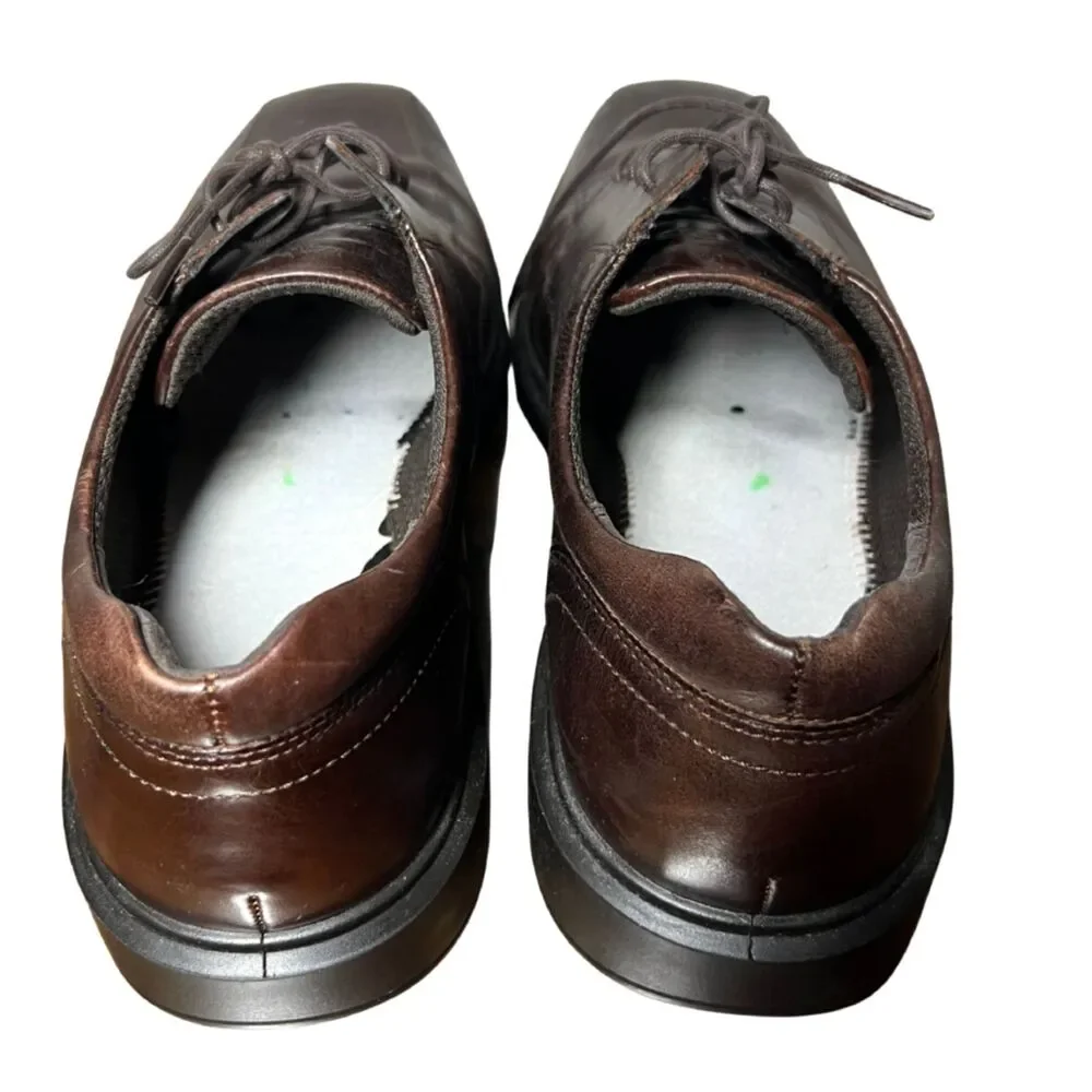 ECCO Mens Brown Leather Oxford Dress Shoes EU 44 US 10–10.5 No Original Insoles
